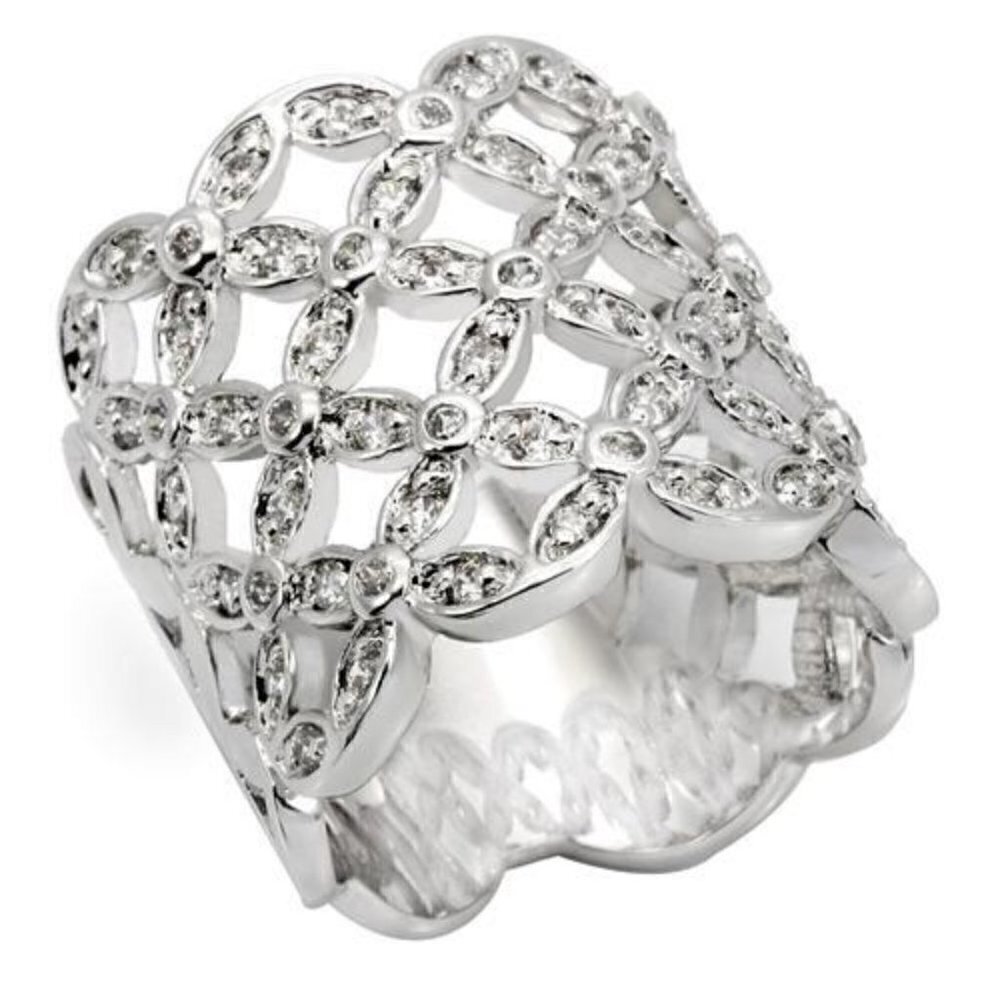 Beautiful Flower Design Band Ring - Size 5-10 Choice - New w/Tags - Picture 2 of 5